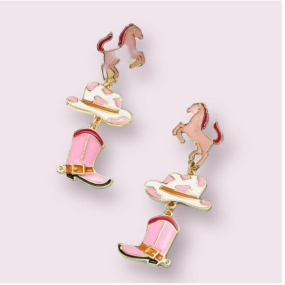 ⭐️❤️ FREE Horse Boots Cowboy Rock Boho Drop Boho Nashville Party Chic Earrings - Picture 7 of 8